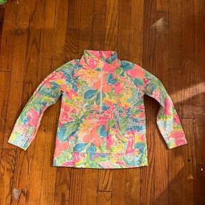 Lilly Pulitzer Pink and Blue Kids Swim Rashguard